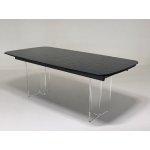 Стол LAURITS 200 GREY, стекло BUBBLE  / Прозрачный каркас ®DISAUR