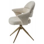 Стул ЖЕНЕВА (GENEVA 360 град, цвет ЛАТТЕ PENA-110 / HUNTER-110, ткань / ШАМПАНЬ каркас, ®DISAUR Стул ЖЕНЕВА (GENEVA 360 град, цвет ЛАТТЕ PENA-110 / HUNTER-110, ткань / ШАМПАНЬ каркас, ®DISAUR