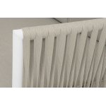 "Касабланка" диван 3-местный плетеный из роупа, каркас алюминий белый муар, роуп бежевый 20мм, ткань бежевая 15052 "Касабланка" диван 3-местный плетеный из роупа, каркас алюминий белый муар, роуп бежевый 20мм, ткань бежевая 15052