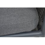 "Романо" стул плетеный из роупа, каркас алюминий темно-серый (RAL7024) муар, роуп темно-серый круглый, ткань темно-серая 027