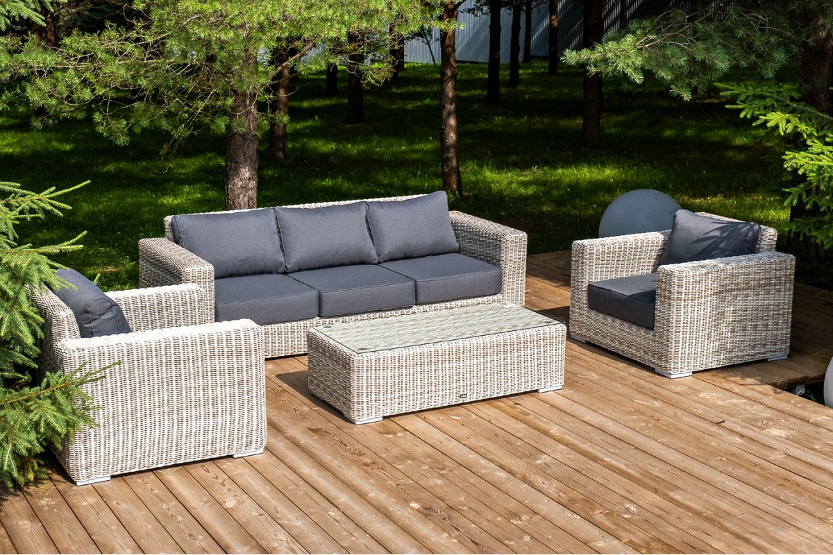 "Боно" лаунж-зона из искусственного ротанга, цвет бежевый "Боно" лаунж-зона из искусственного ротанга, цвет бежевый