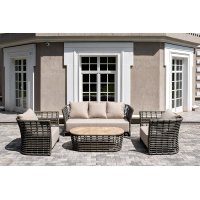 "Валенсия" лаунж-зона из искусственного ротанга, цвет серый