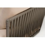 "Форли" кресло плетеное из роупа, каркас алюминий светло-серый (RAL7035) муар, роуп серо-коричневый 23мм, ткань Mossle бежевая