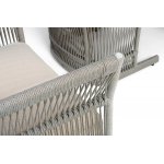 "Лугано" лаунж-зона 5-местная плетеная из роупа (веревки), каркас алюминиевый светло-серый, роуп серый меланж
