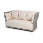 "Лугано" лаунж-зона 5-местная плетеная из роупа (веревки), каркас алюминиевый светло-серый, роуп серый меланж