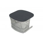 "Лугано" лаунж-зона 5-местная плетеная из роупа (веревки), каркас алюминиевый светло-серый, роуп серый меланж