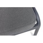 "Ронда" кресло плетеное из роупа, каркас алюминий темно-серый (RAL7024) муар, роуп серый 40 мм tex, ткань темно-серая 027