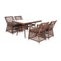"Латте–140 L" обеденная группа плетеная, цвет коричневый