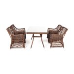 "Латте–140 L" обеденная группа плетеная, цвет коричневый