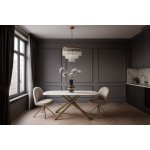 Стол обеденный Неаполь Голд TW1162-T-1,160x90x76 см, серо-золотая керамика/золото