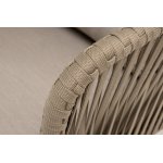 "Мальорка" кресло плетеное из роупа, основание дуб, роуп серо-коричневый 23мм, ткань бежевая 15052