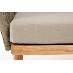 "Мальорка" кресло плетеное из роупа, основание дуб, роуп серо-коричневый 23мм, ткань бежевая 15052