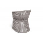 "Романо" стул плетеный из роупа, каркас алюминий белый муар, роуп бежевый круглый, ткань бежевая 15052