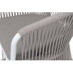 "Романо" стул плетеный из роупа, каркас алюминий белый муар, роуп бежевый круглый, ткань бежевая 15052