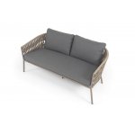 "Комо" лаунж-зона 4-местная плетеная из роупа (веревки), каркас алюминиевый бежево-серый, роуп серо-коричневый