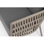 "Комо" лаунж-зона 4-местная плетеная из роупа (веревки), каркас алюминиевый бежево-серый, роуп серо-коричневый