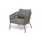 "Комо" лаунж-зона 4-местная плетеная из роупа (веревки), каркас алюминиевый бежево-серый, роуп серо-коричневый