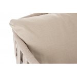 "Диего" кресло плетеное из роупа, каркас алюминий белый муар, роуп бежевый круглый, ткань бежевая 052