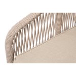 "Канны" кресло плетеное из роупа, каркас алюминий белый, муар, роуп бежевый круглый, ткань бежевая 035