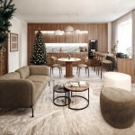 Стул полубарный Lucas латте букле с ножками цвета орех Стул полубарный Lucas латте букле с ножками цвета орех