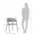 Стул Turin серый вельвет с чёрными ножками