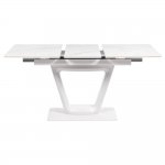 Стол Flame раскладной 116-155x80x76см, керамогранит белый мрамор, белый Стол Flame раскладной 116-155x80x76см, керамогранит белый мрамор, белый