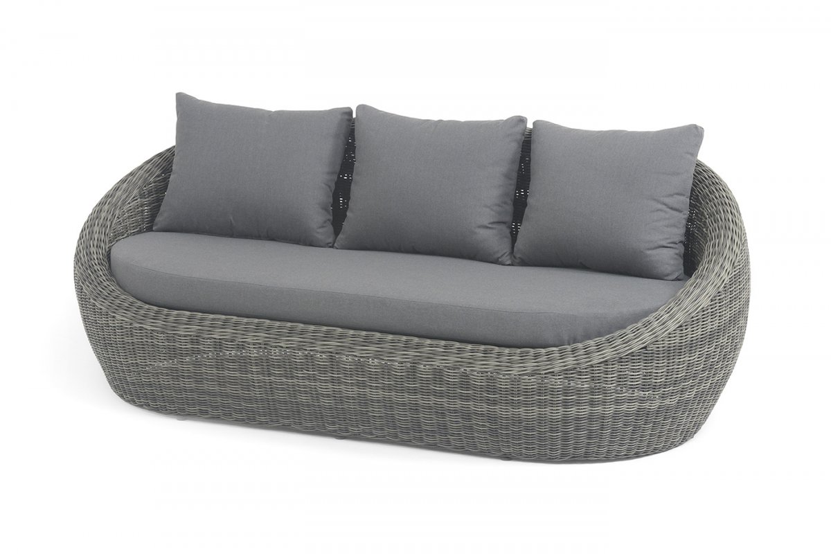 "Барселона" диван из искусственного ротанга трехместный, цвет графит