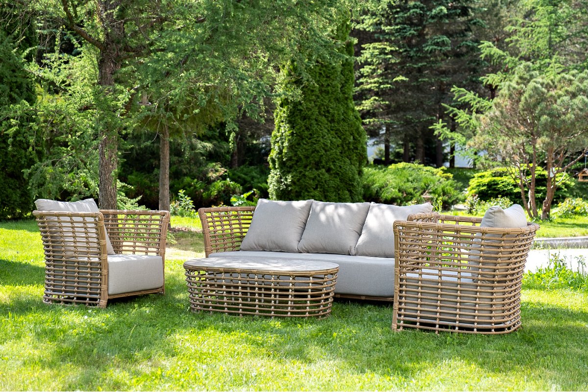 "Валенсия" лаунж-зона из искусственного ротанга, цвет соломенный