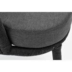 "Верона" кресло плетеное из роупа, каркас алюминий темно-серый (RAL7024) муар, роуп темно-серый круглый, ткань темно-серая 027
