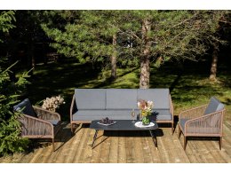 "Канны" лаунж-зона 5-местная плетеная из роупа (веревки), роуп коричневый "Канны" лаунж-зона 5-местная плетеная из роупа (веревки), роуп коричневый