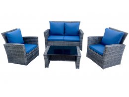 "Портленд" лаунж-зона из искусственного ротанга на 4 персоны, цвет серый "Портленд" лаунж-зона из искусственного ротанга на 4 персоны, цвет серый