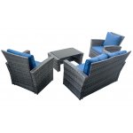 "Портленд" лаунж-зона из искусственного ротанга на 4 персоны, цвет серый