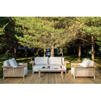 "Мальдивы" лаунж-зона из искусственного ротанга, цвет соломенный