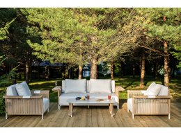 "Мальдивы" лаунж-зона из искусственного ротанга, цвет соломенный