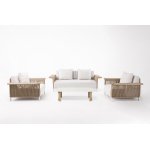 "Мальдивы" лаунж-зона из искусственного ротанга, цвет соломенный