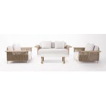 "Мальдивы" лаунж-зона из искусственного ротанга, цвет соломенный