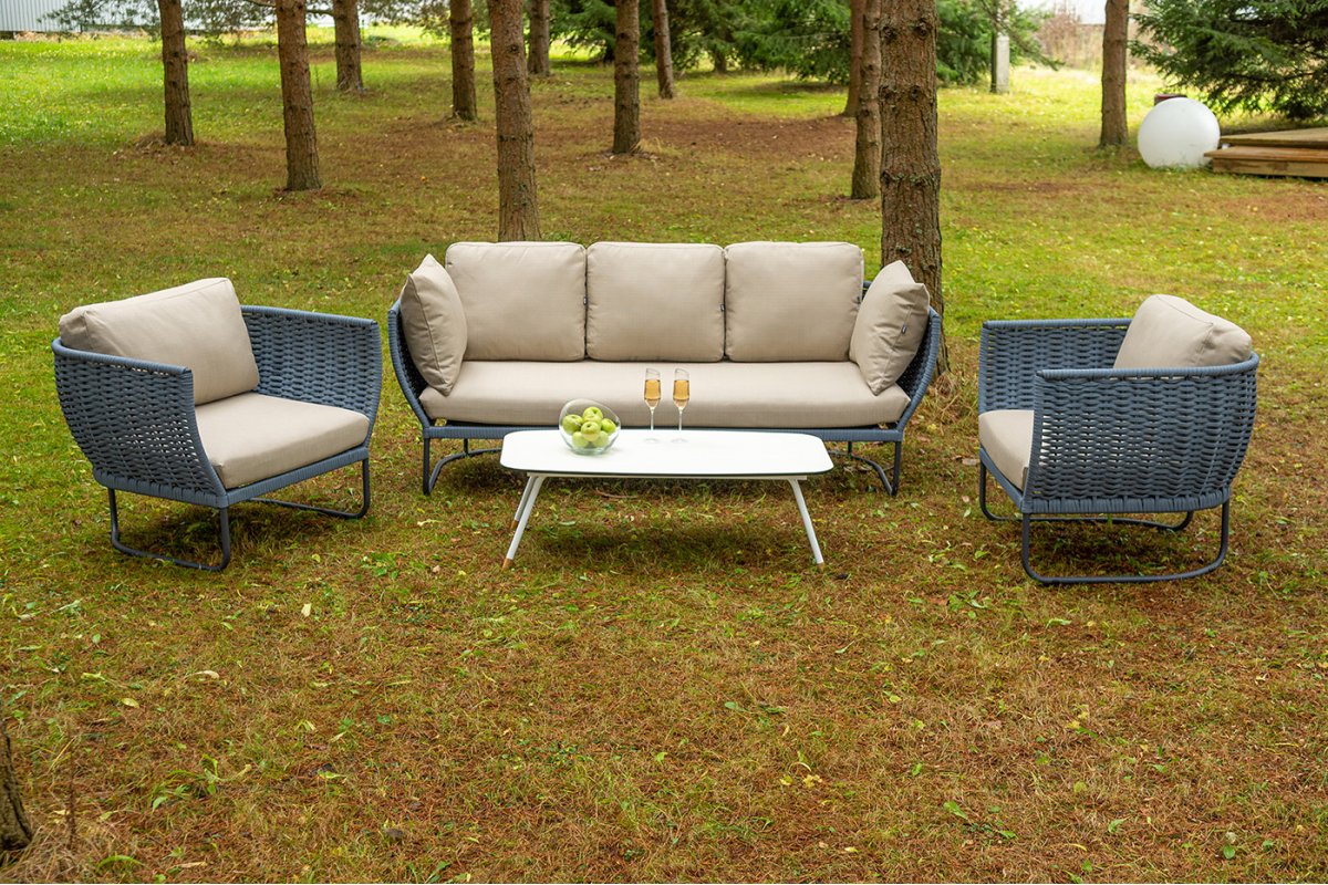 "Фиджи" лаунж-зона 5-местная плетеная из роупа (веревки), каркас алюминиевый темно-серый, роуп синий (KT18-014) "Фиджи" лаунж-зона 5-местная плетеная из роупа (веревки), каркас алюминиевый темно-серый, роуп синий (KT18-014)