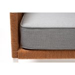 "Канны" кресло плетеное из роупа, каркас алюминий светло-серый (RAL7035) муар, роуп светло-серый круглый, ткань светло-серая