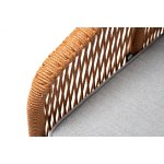 "Канны" кресло плетеное из роупа, каркас алюминий светло-серый (RAL7035) муар, роуп светло-серый круглый, ткань светло-серая