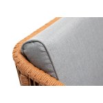 "Канны" кресло плетеное из роупа, каркас алюминий светло-серый (RAL7035) муар, роуп светло-серый круглый, ткань светло-серая