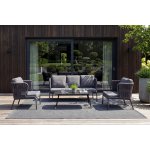 "Ронда" лаунж-зона 5-местная плетеная из роупа (веревки), каркас алюминиевый темно-серый, роуп серый 40 мм tex