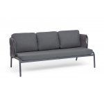 "Ронда" лаунж-зона 5-местная плетеная из роупа (веревки), каркас алюминиевый темно-серый, роуп серый 40 мм tex