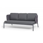 "Ронда" лаунж-зона 5-местная плетеная из роупа (веревки), каркас алюминиевый темно-серый, роуп серый 40 мм tex