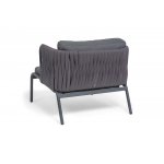 "Ронда" лаунж-зона 5-местная плетеная из роупа (веревки), каркас алюминиевый темно-серый, роуп серый 40 мм tex