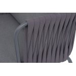 "Ронда" лаунж-зона 5-местная плетеная из роупа (веревки), каркас алюминиевый темно-серый, роуп серый 40 мм tex