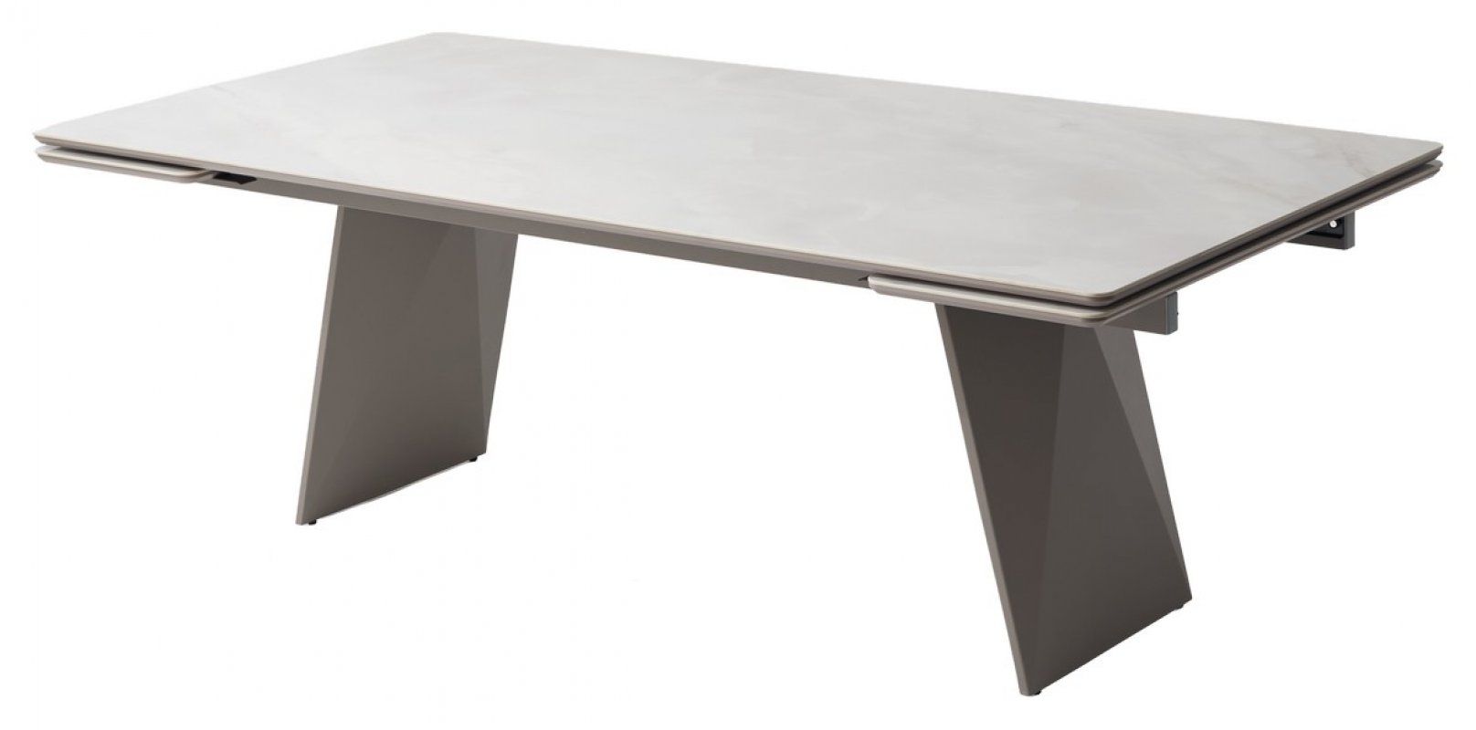 Стол ШЕРЛ  220 CRYSTAL ONIX BIANCO, керамика / Латте каркас М-City