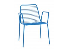 Стул с подлокотниками Дели металл голубой