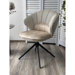 Стул ASTRA 360 град. поворот Белый Sonic 23 ткань / 7525-01 велюр / черный каркас, ®DISAUR