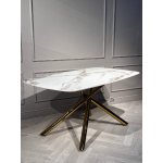 Стол обеденный Неаполь Голд TW1162-T-1,160x90x76 см, серо-золотая керамика/золото