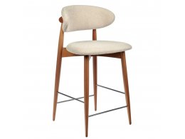 Стул полубарный Lucas латте букле с ножками цвета орех